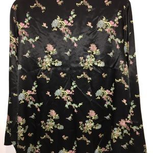 Asian style & print - long sleeve blouse